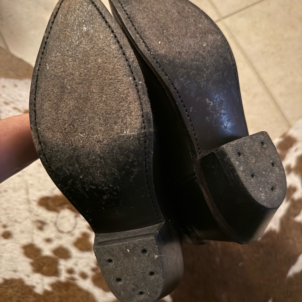 VINTAGE OLD WEST WESTERN COWGIRL Black Western Cowboy Boots - Picture 3 of 7